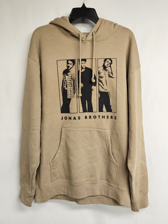 Independent Trading Company Tops - Jonas Brothers The Tour Hoodie 2023 Tan Brown Sweatshirt-Size Large EUC